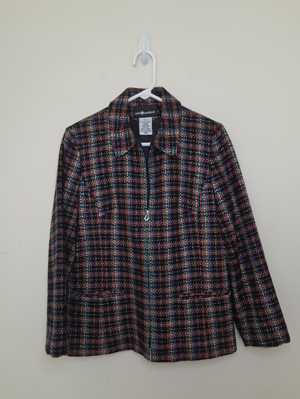 Women's Sag Harbor Multicolor Tweed Jacket Sz 10
